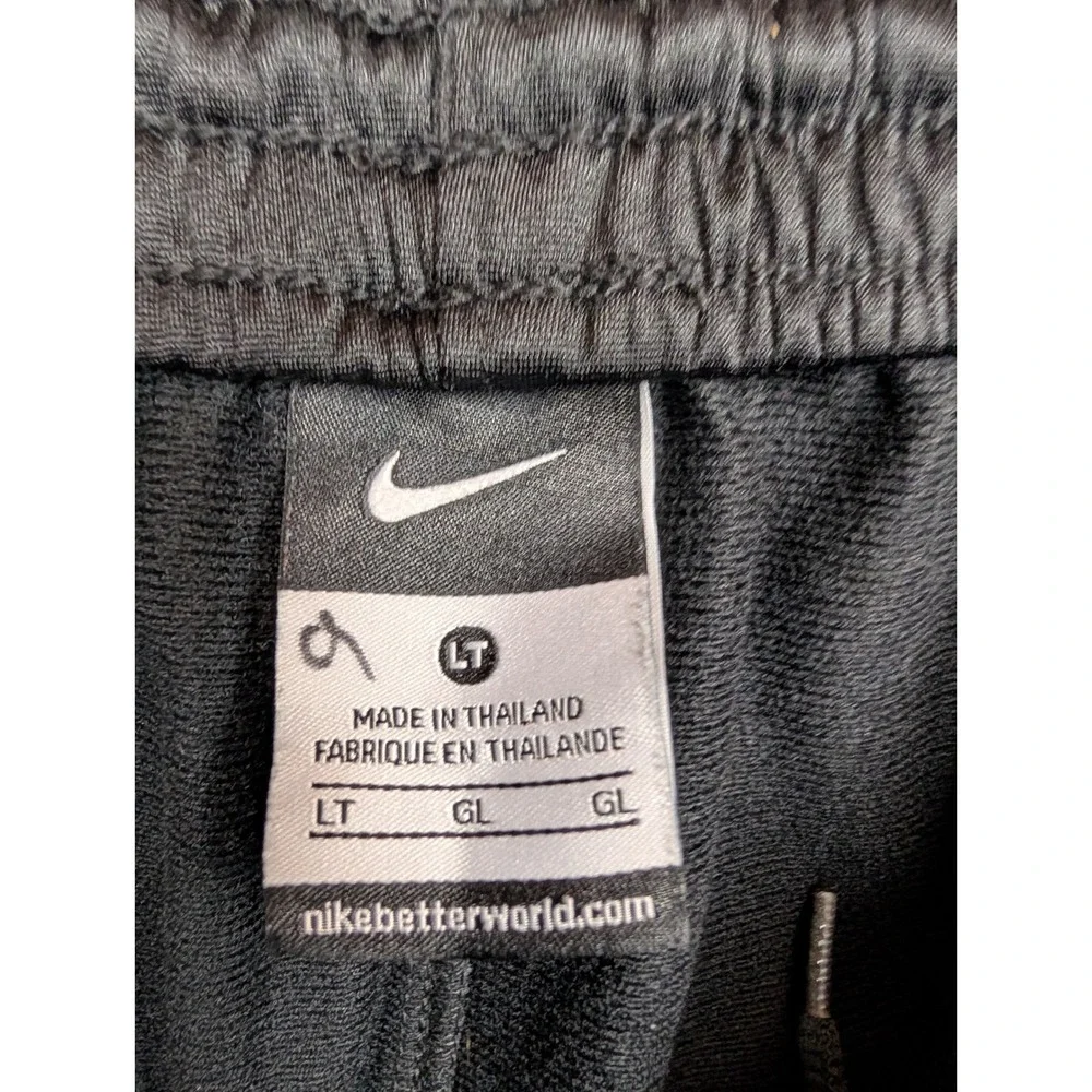 Nike Mens Track Pants Black White Side Stripe Elastic Waist Ankle‎ Zip LT